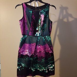 Laundry by Shelli Segal Abstract Colors Dress Sz4